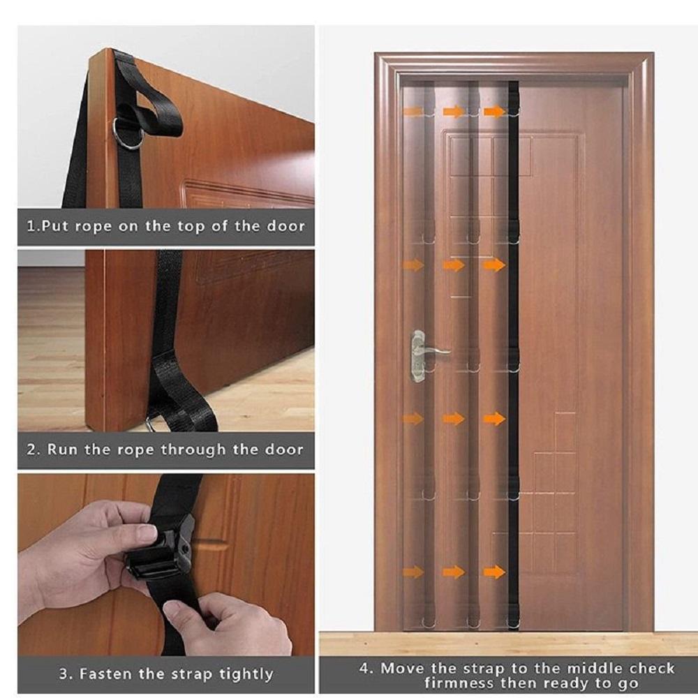 Multi Functional Elastic Rope Pull Strap No Punching Installation Portable Home Fitness Equipment for Door Exercise