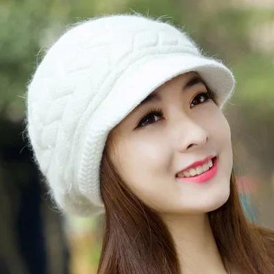 Womens Winter Hats Warm Knit Hat Slouchy Beanie Cap With Brim Gifts