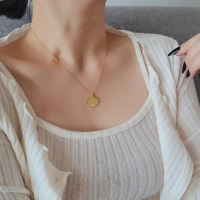 Women's 925 Silver Goddess Coin Layered Necklace