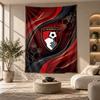 Tapisserie Décorative, Art Mural Imprimé Football de Bournemouth, Accrochage Mural Léger Pour Fond de Chambre