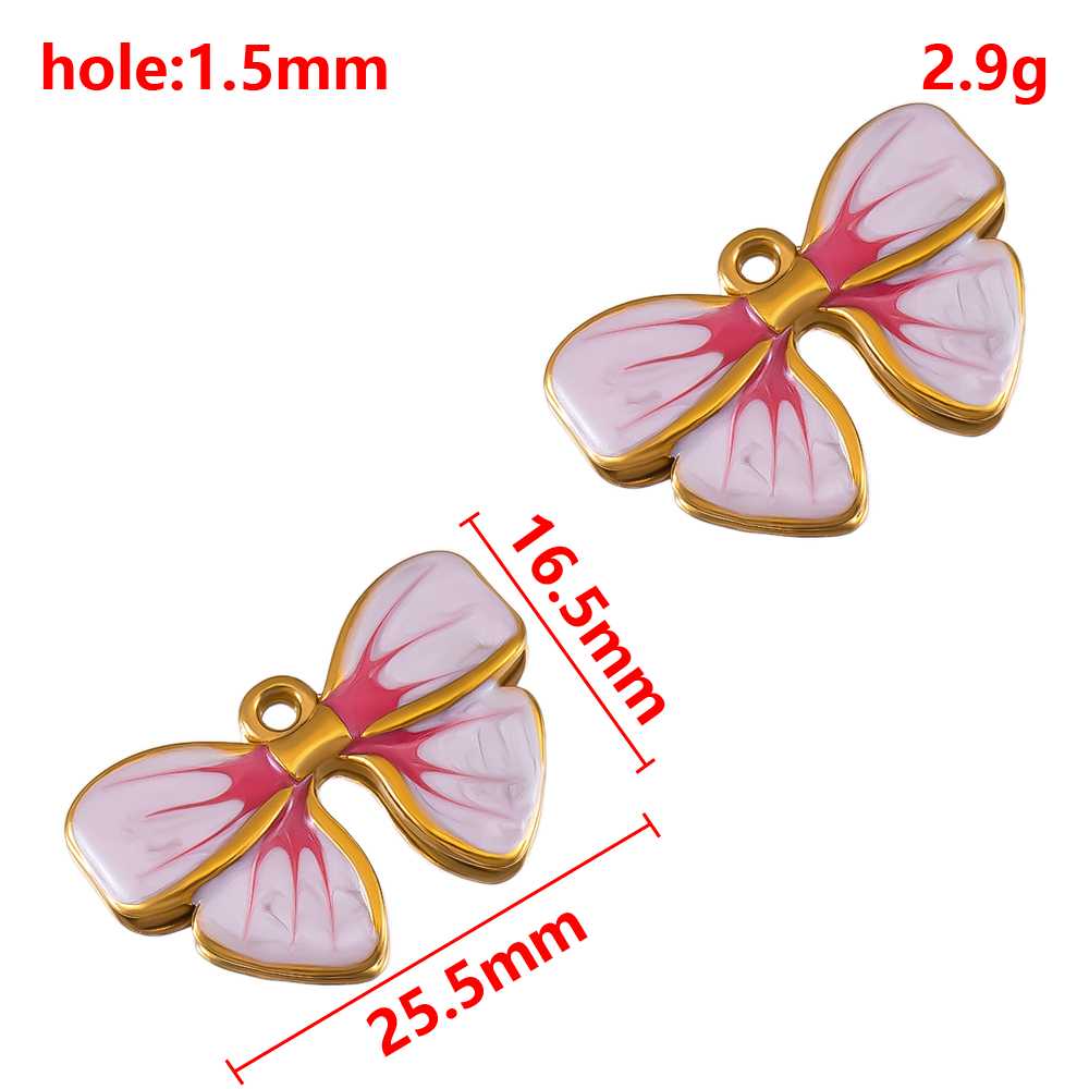 

2pcs Stainless Steel Pendants Gold Plated Multicolor Flower Pattern Natural Scenery Printed Charm for DY Necklace Jewelry Making