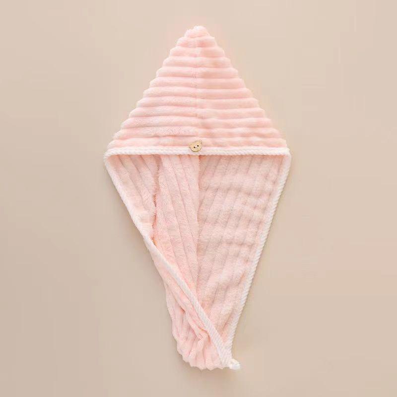 Wave Pattern Dry Hair Cap Towel Thickened Soft Strong Water Absorption Cute Quick-Drying Headband