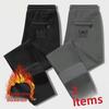 Men's Thick Velvet-Lined Casual Winter Trousers - Loose Fit, Stretch, Warm Sports Straight Pants