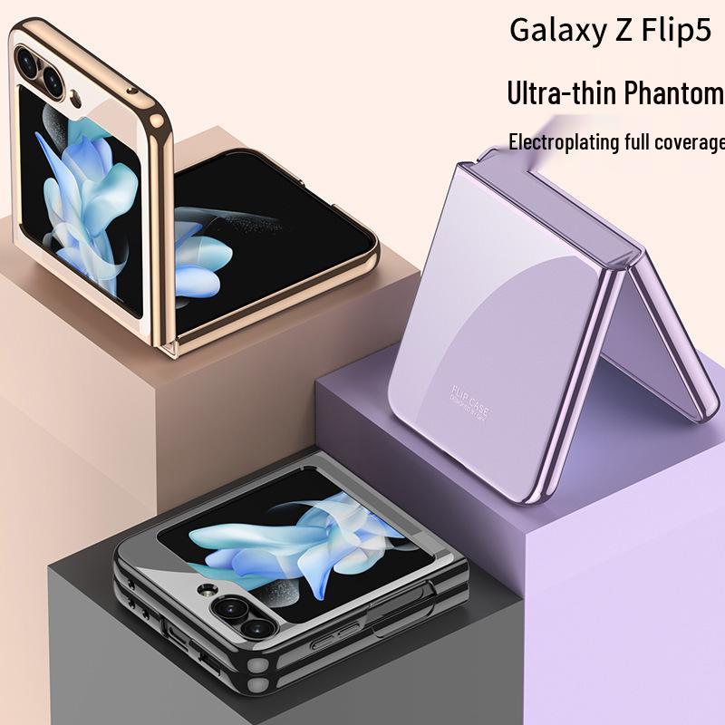 Samsung Z Flip7/6/5 Galvanisiert Transparente Faltbares Handyhülle - PC Hartschale Anti-Drop Schutzhülle
