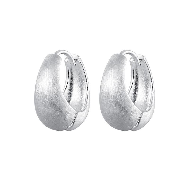 Luxury Frosted Brushed Hoop Earrings – Retro Niche Design for Women