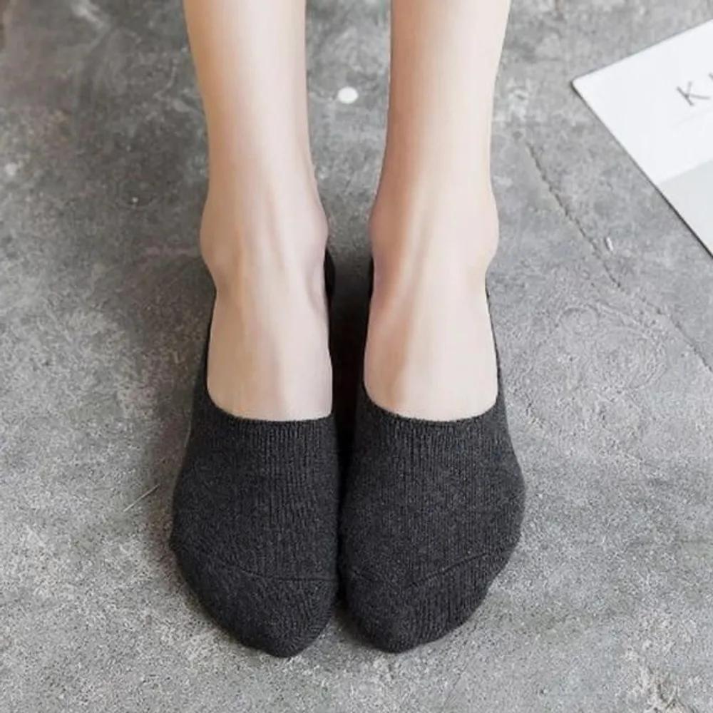 With Market Slim Fit Women s Footies 5 Pairs (Dark Gray) Non-slip Footies
