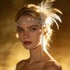 Cadena para el pelo Gatsby de plumas y pedrería: Diadema Versátil para Fiestas de Despedida de Soltera y Eventos de Baile.