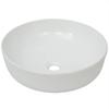 Round Ceramic Wash Basin White 41.5 x 13.5 cm