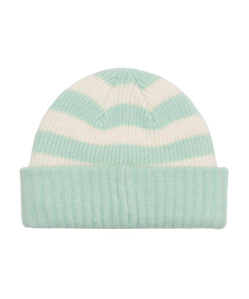 AMES-WORLDWIDE Hairy Stripe Gloves & Beanie Set Mint