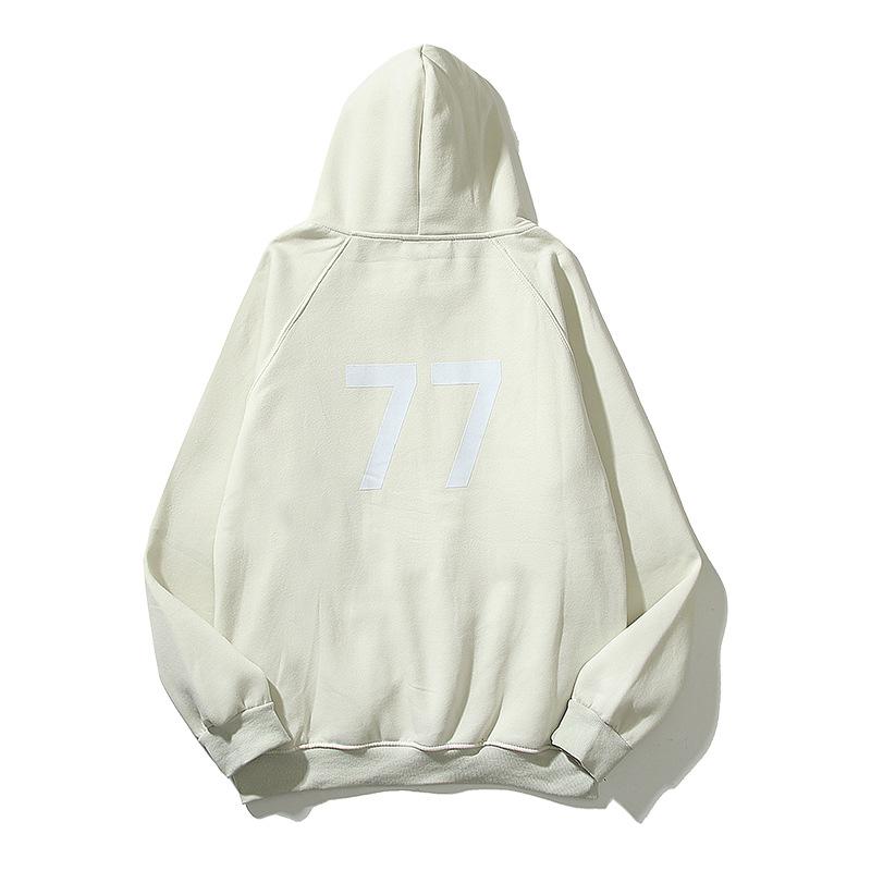 2022 autumn and winter new double line 77 print American high street hooded sweater Essentials FOG men s and women s jackets M