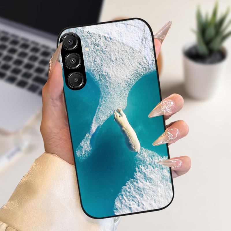 Fashion Coque For Samsung A55 A56 Case A25 A26 Tempered Glass Phone Cover For Galaxy A15 A35 A36 Hard PC Glass Protective Fundas