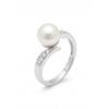 Ring - Pearls & Colors - Freshwater Cultured Pearl 8-9 Mm - White Gold 375/1000 - Diamond - Woman