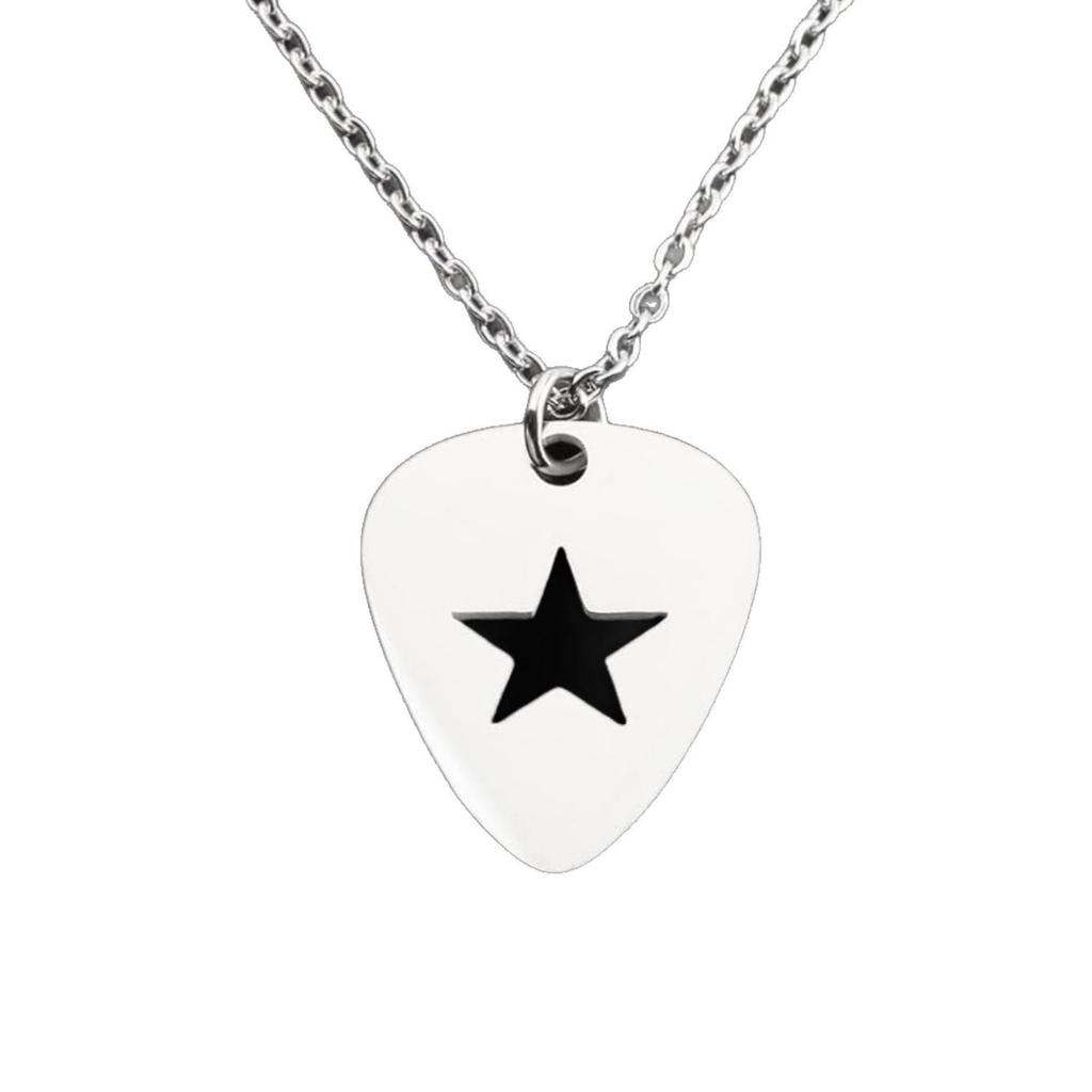 Gothic Punk Pentagram Guitar Necklace: Cross Chain Unisex Accessory