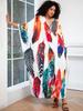 European & American Plus Size Printed Beach Cover-up Dress