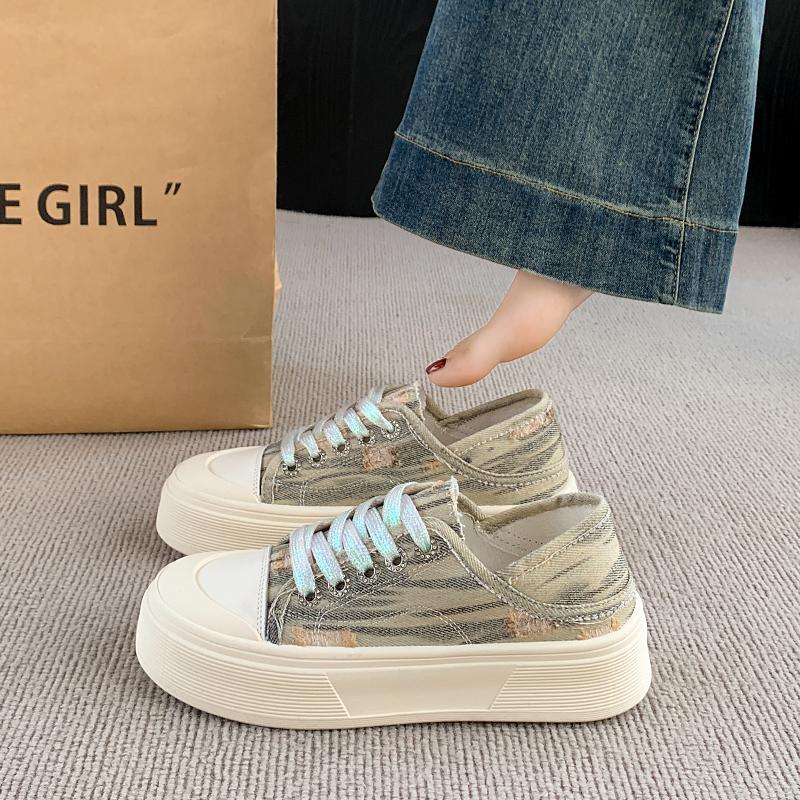 

Модная классическая парусиновая обувь CRLAYDK для женщин, низкие кеды на шнуровке в стиле кэжуал, женские модные кроссовки на платформе для скейтбординга, спорта, ходьбы, тенниса 40