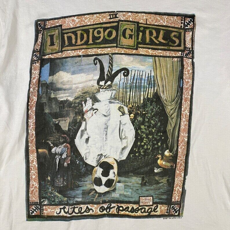 Редкая футболка с коротким рукавом из коллекции тура группы Indigo Girls 1992 года GC1316 Унисекс M