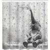 1pc Whimsical African Elephant Shower Curtain with Raindrop Design - Cute Wild Animal Bathroom Decor, Includes Hooks