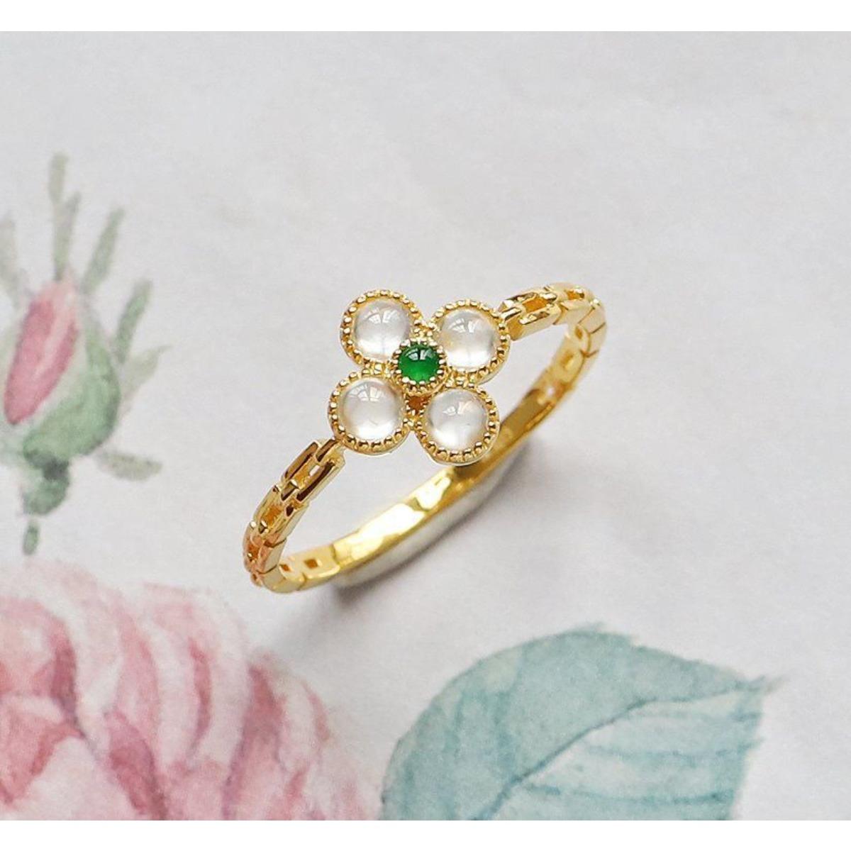 

Высококачественное роскошное хрустальное кольцо с четырьмя листами клевера, женское регулируемое модное женское кольцо one size