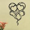 Heart Shaped Interwoven Ring Metal Wall Decor Minimalist Romantic Iron Sculpture Valentine Wedding Gift Living Room Art