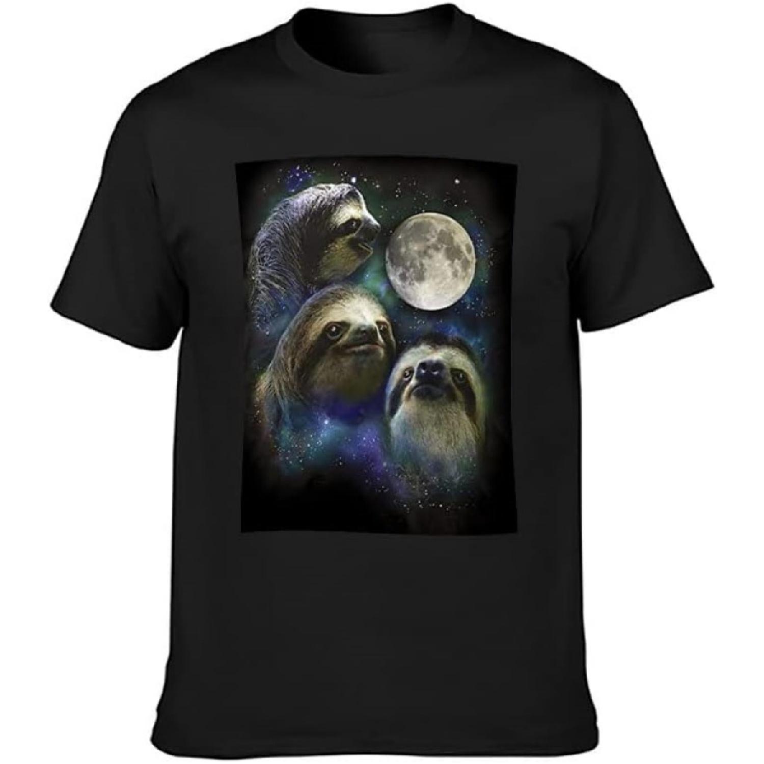 QIENWOVER Three Wolf Moon Parody - Three Sloth Moon Mens 100% Cotton Tshirt XXXXXL разноцветный