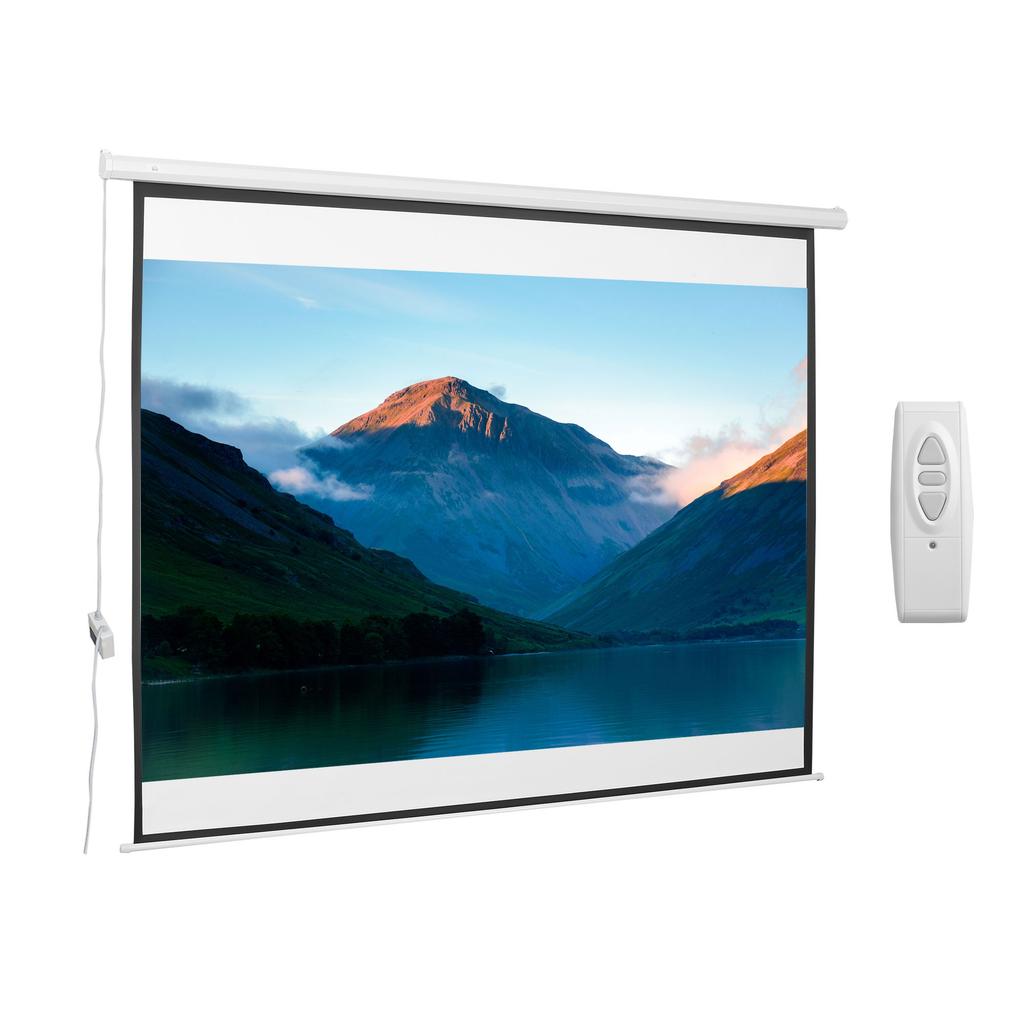 Projector Screen, Incl. Remote Control, 84 Inches, 4:3 Format, 171x130 Cm, White