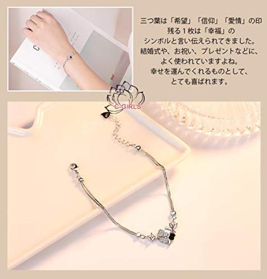 Pearl Specialty Grade 5 Clover Diamond Bracelet with Sparkling Large CZ Cubic and Wedding Love Heart Bracelet in White 925 Gift Wrapping Available on