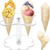 Two-Tier 4-Hole Transparent Acrylic Ice Cream Cone Stand for Weddings & Parties