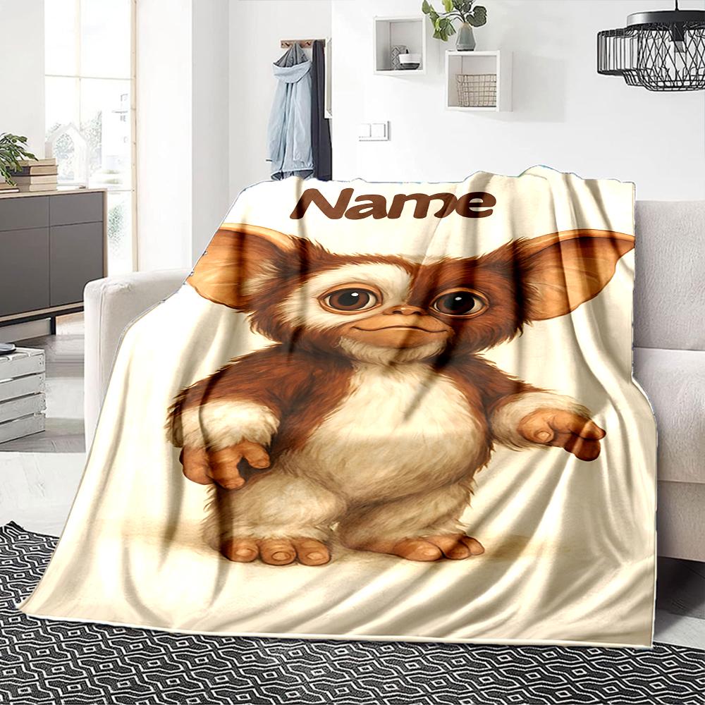 Custom Name Mysterious Creature Portrait Blanket for Couch & Bed, Plush Cozy Fuzzy Blanket Super Soft & Warm Blankets for Fall and Winter. 0908141