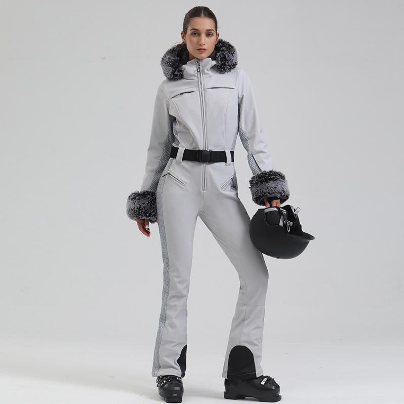 Women's Slim-Fit Double Board Windproof Ski Suit - Waterproof, Thickened, Warm, for Extreme Cold