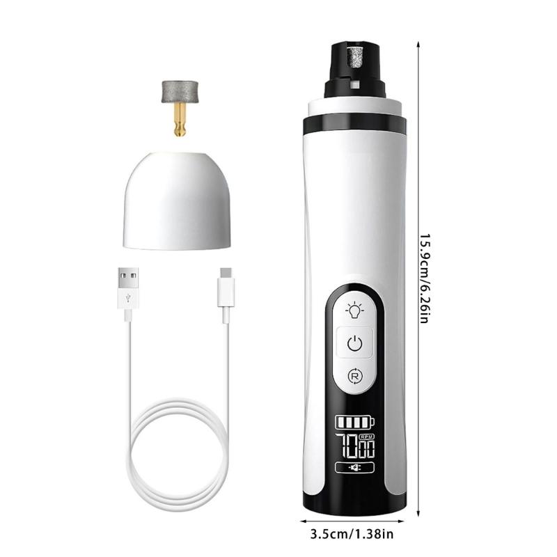 Quiet Rechargeable Dog Cats Nail Trimmer With Low Noise Motor And 3 Speed For Grooming