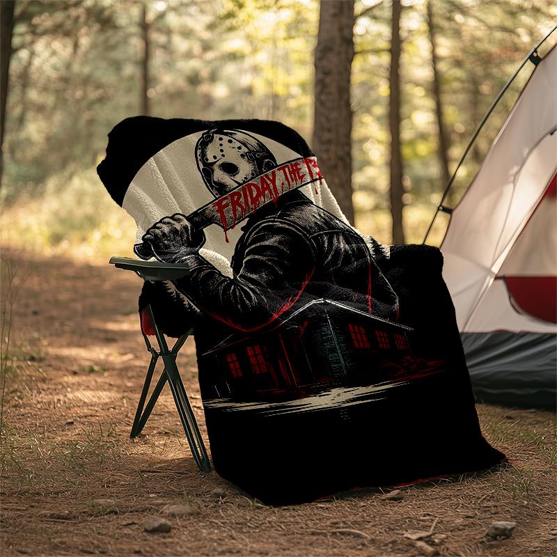 Friday the 13th Theme Printed Blanket - Perfect for Couch, Bed, Travel & Outdoor Use | Machine Washable, Cozy & Durable.