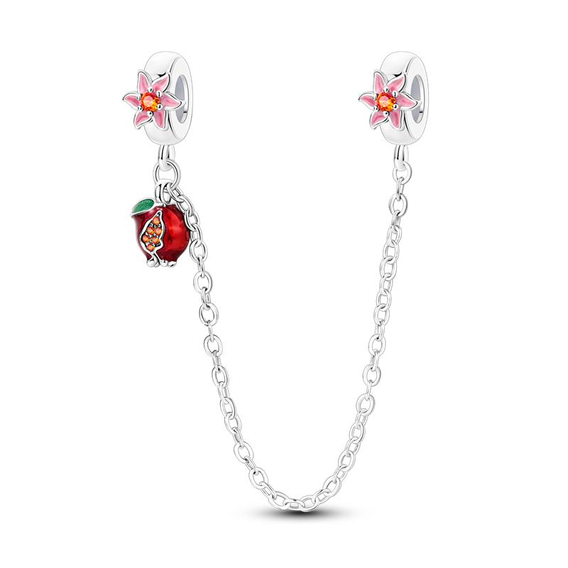 Spring copper Gem Butterfly Flower Pendant Suitable Compatible With Pandora Authentic Bracelets Diy Small Fresh Jewellery