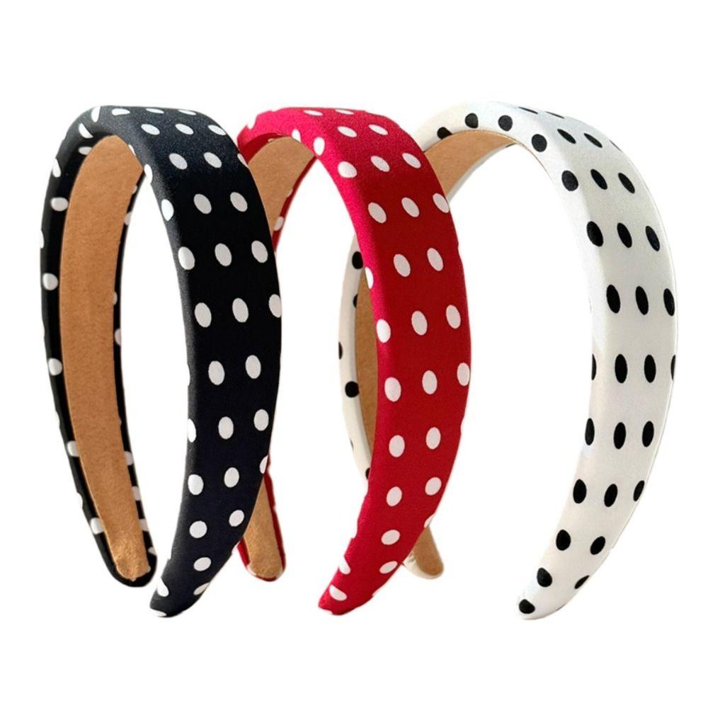 Polka Dot Headband Wide-Edge Hair Bundle Retro Elegant Hairband