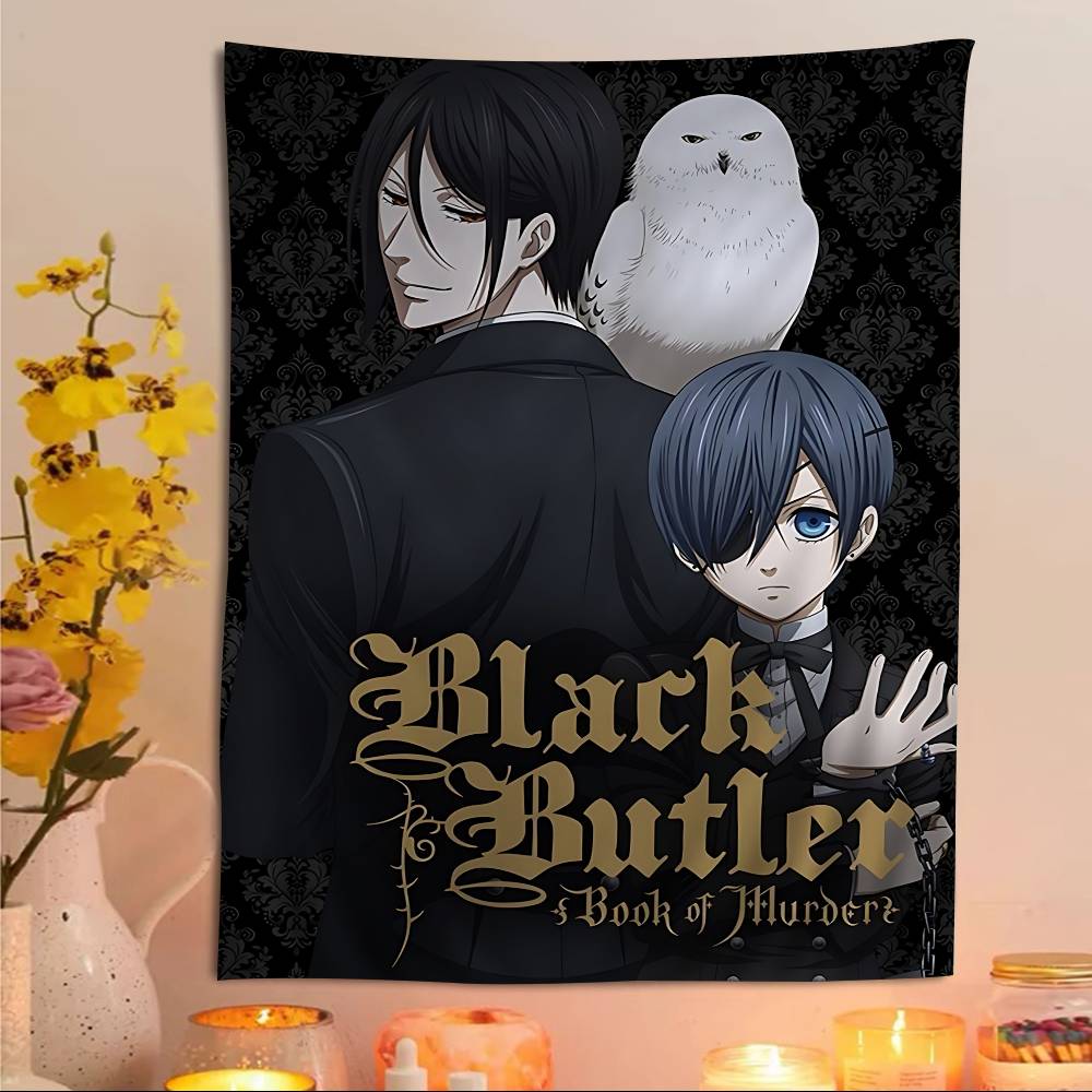 BBlack BButler Japanese Printed Large Wall Tapestry Hanging Tarot Hippie Wall Rugs Dorm Art Home Decor