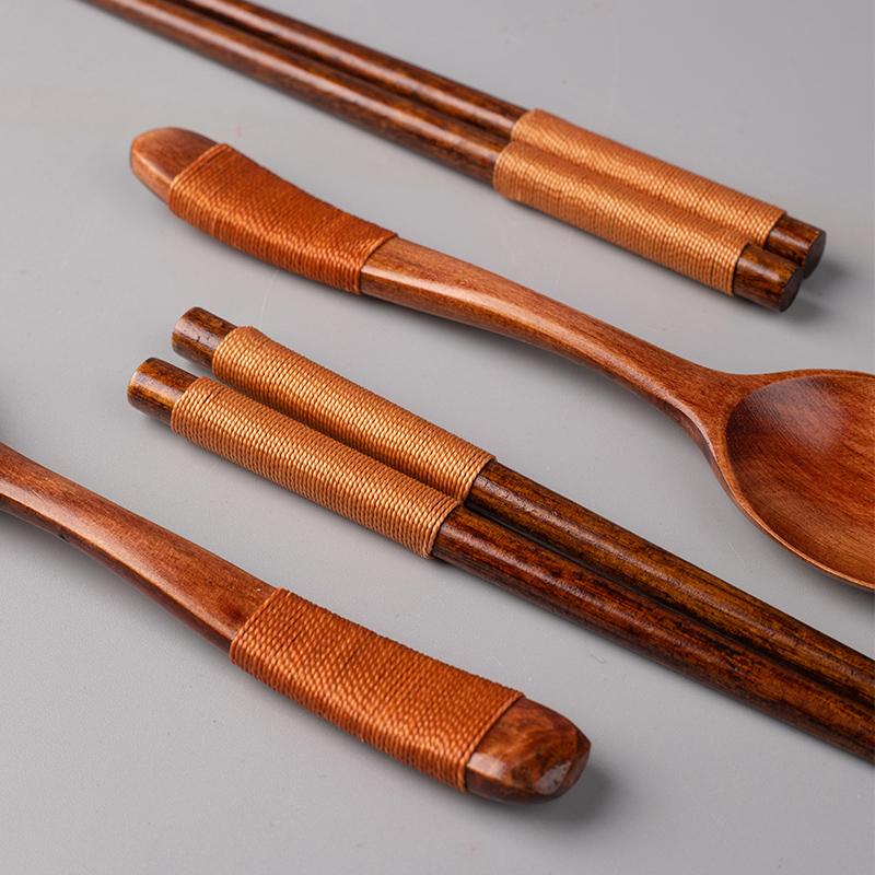 Creative Tableware Chopsticks Spoon Cloth Bag Kit High-End Gift Chopstick and Spoon Chinese Style Festive Gift