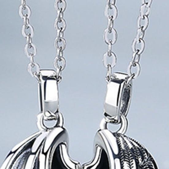 1 Paar Paar-Halsketten, Flügelform, Magnetverbindung, Liebessymbolisierung, Dämonenengel, passende Halskette, Valentinstagsgeschenk, Anhänger-Halskette