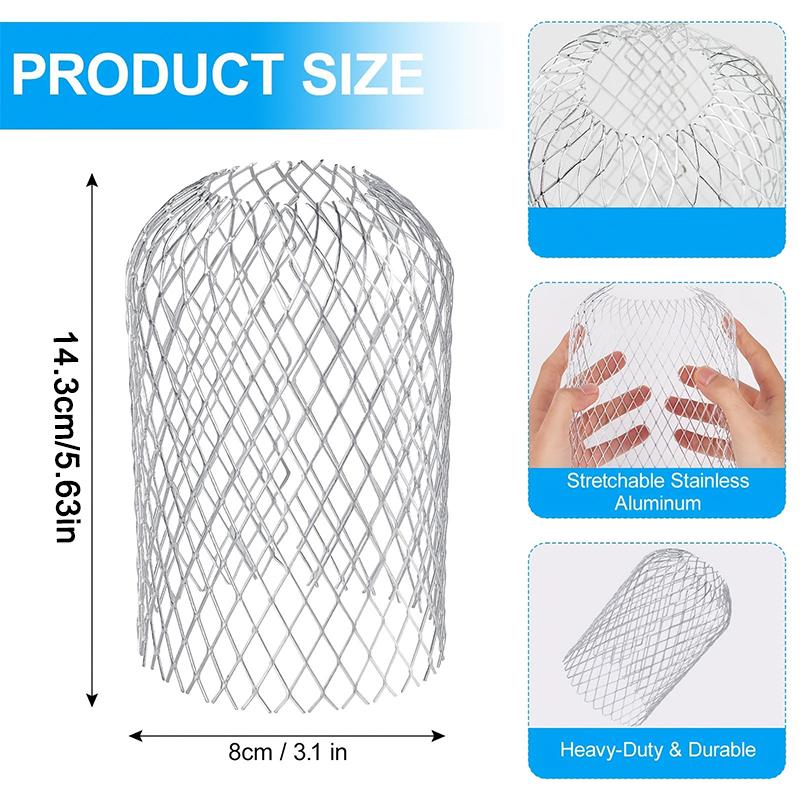 4/8PC Gutters Filter Mesh Expand Aluminum Leaf Debris Mud Trap Guard Drain Net Silver Anti-Blocking Filter Foldable Screen