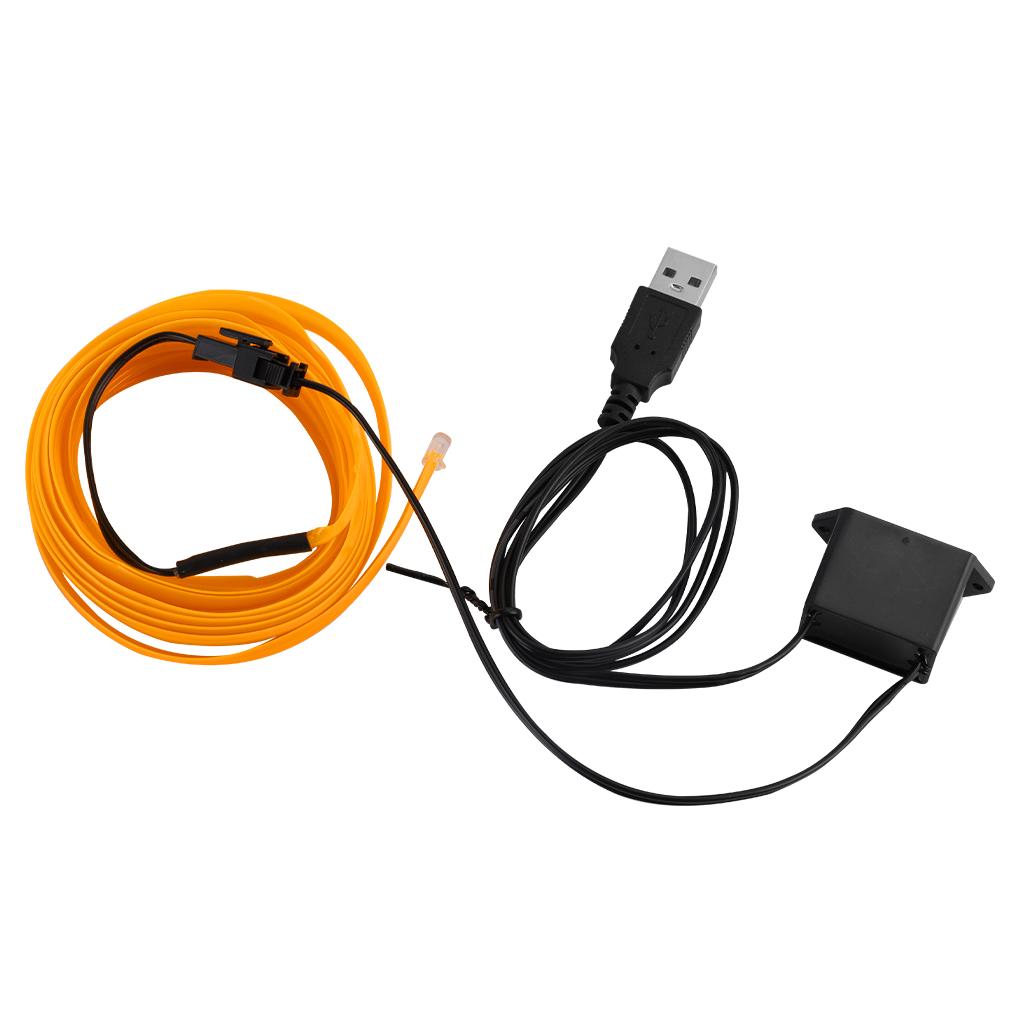 Light Strip LED Lamp Light Glow Flat Edge EL Wire String Strip Rope Tube