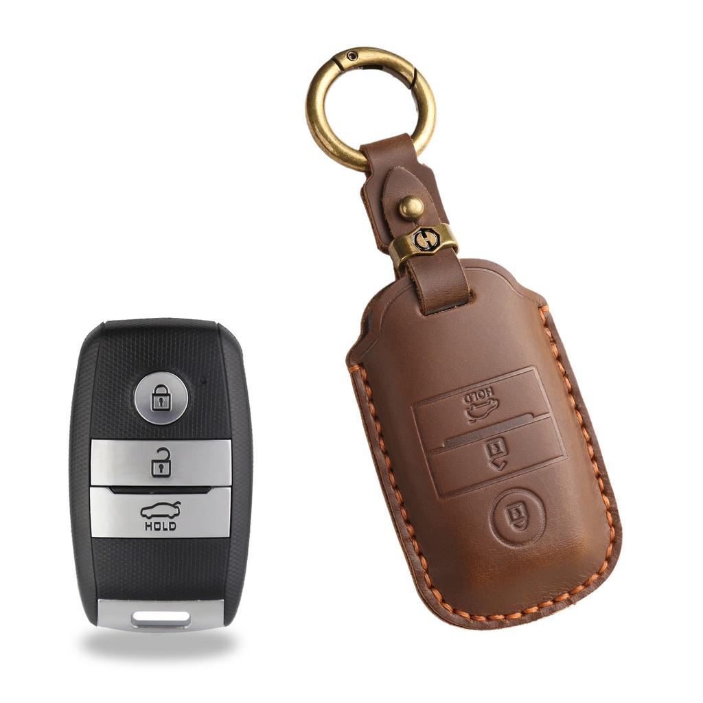 Retro Leather Key Bag Is Suitable for Kia Jiahua Commercial Vehicle Mpv Key Cover, Pure Handmade Cowhide Protective Case