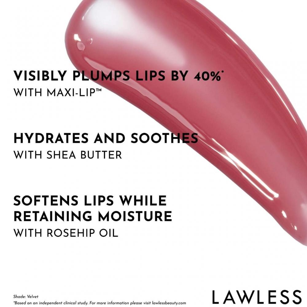 Lawless Forget The Filler Lip Plumper Line Smoothing Gloss 0.11 Oz  3.3 Ml Velvet Rosy Mauve With Plummy Undertones