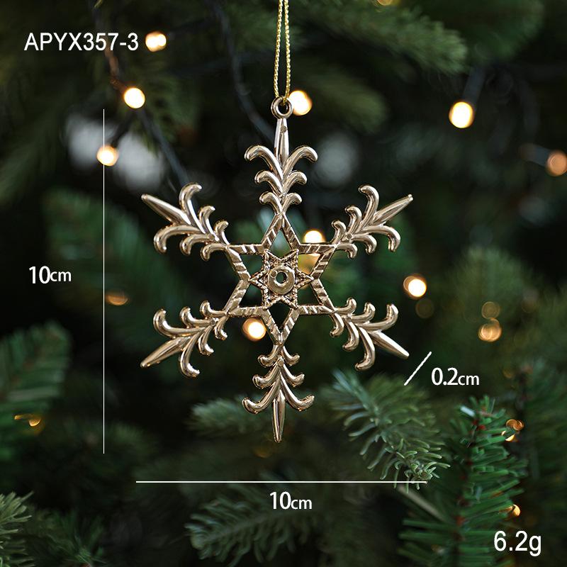 Cross-border Electroplated Christmas Tree Ornaments: Golden Snowflake & Reindeer Pendants