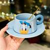 Cute Cartoon Strawberry Bear Ceramic Coffee Cup and Plate Gift Box Set High Quality Appearance Minnie and Mickey Cups and Plates for Home Use