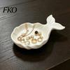 Elegant Jewelry Keeper 3D Printed Fish Shape Tray, Girlish Decorative Trinket Dish, Desktop Small Item Storage Tray Organizer for Dresser Entryway