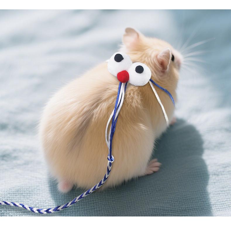 

Нейлоновый поводок с цветочным глазом для хомяка, для прогулок на улице, тренировок, интерактивная веревка one size синий