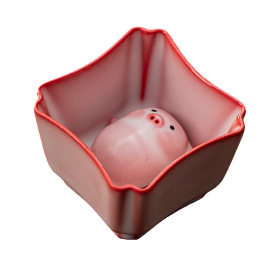 Liegendes Schwein Bubble Tea Tasse Handgefertigte Keramiktasse mit lustigem Blasenblas-Schwein Tee-Haustier Einzigartiges Geschenk für Teeliebhaber & Heimdeko