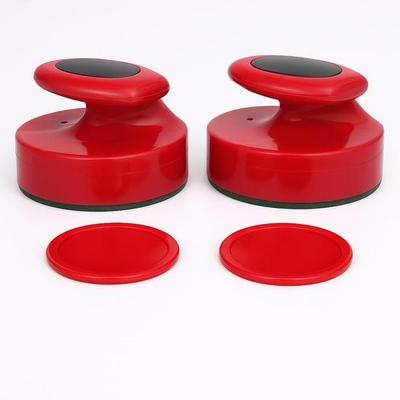 KNK Air Hockey Pucks and Striker Set (2 Strikers & 2 Pucks) | Premium Imported Quality | Durable Plastic | Pusher Size: 96x60mm, Puck Size: 64x4mm