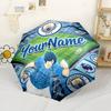 Manchester City Customize Your Name Umbrella Compact Travel Automatic Umbrella Compact 8-Rib Lightweight Durable Plastic Iron All-Season Travel