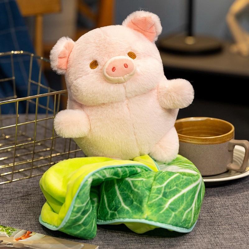 Cabbage Plush Pig Toy Cartoon Stuffed Animal Doll Decoration Kids 20cm Gift