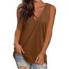 Women's Casual Fashion V-Neck Sleeveless Top Solid Color Vest T-Shirt