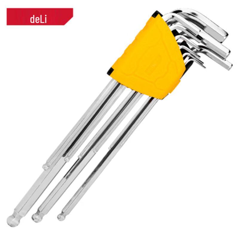 Deli DL3090 9-Piece Extra-long Ball-end Hex Key Set